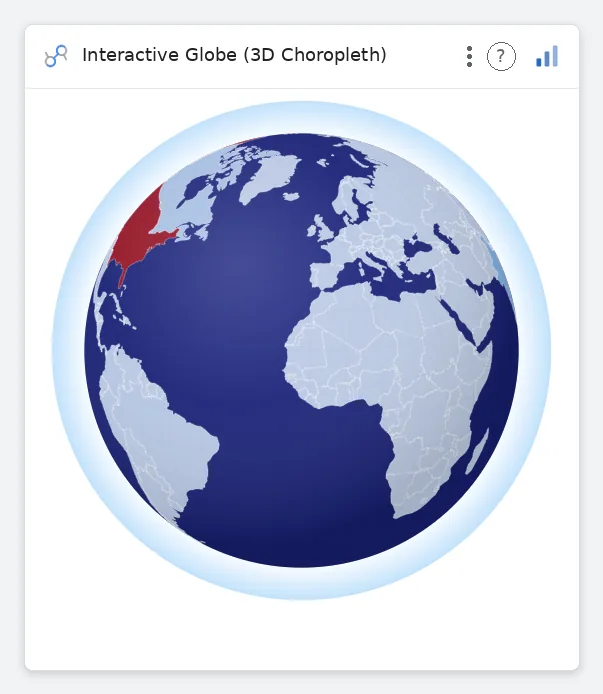 Interactive 3D Globe — Data Studio screenshot