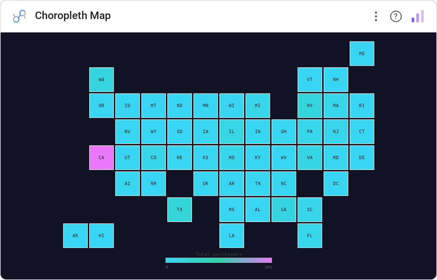 Choropleth Map in a Data Studio report